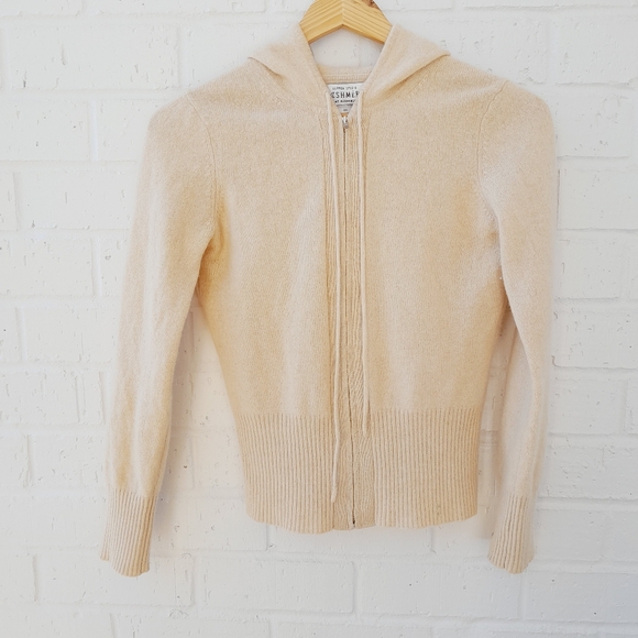 SUTTON STUDIO CASHMERE WOMEN'S 100% CASHMERE HOODIE SWEATER Sz:XS - Picture 1 of 7